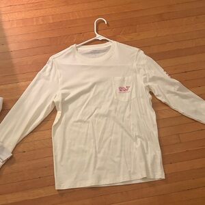 White and pink vineyard vines long sleeve